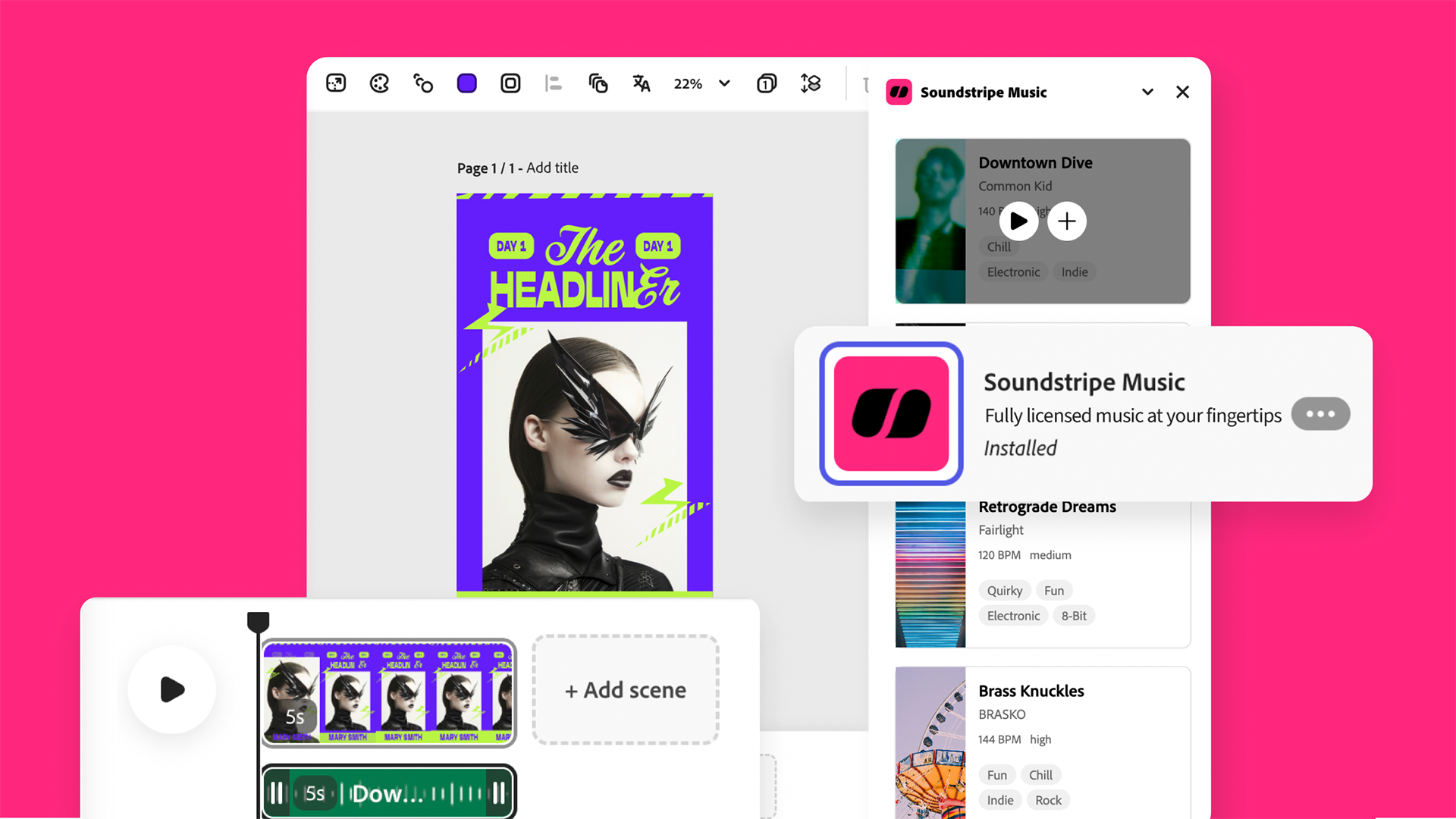 Soundstripe Adobe Express add-on plugin